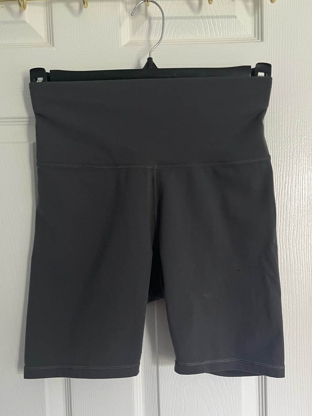 Women’s High-Waist Compression Gray Biker Shorts